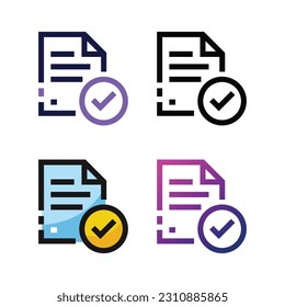 Check file icon design in four variation color