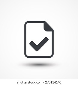 Check file icon on white background. Vector illustration