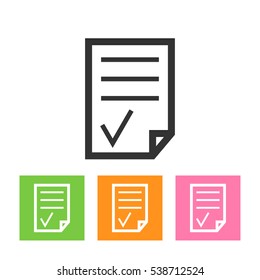 Check file icon on white background. Vector illustration