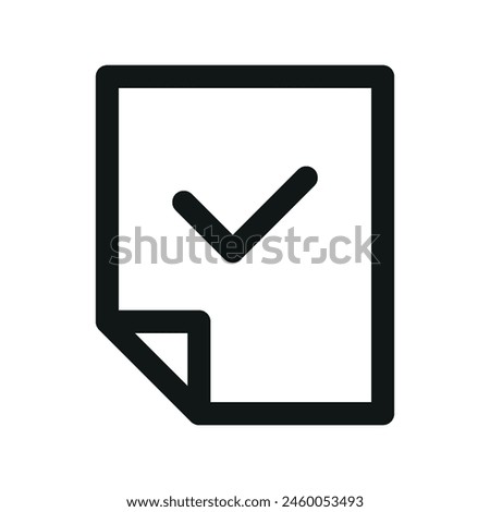 Check file isolated icon, correct doc linear icon, verified document outline vector icon with editable stroke