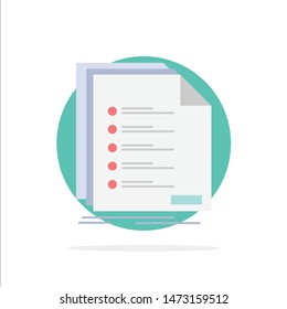 Check, filing, list, listing, registration Flat Color Icon Vector