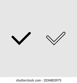 check fill and outline icon set isolated vector illustration