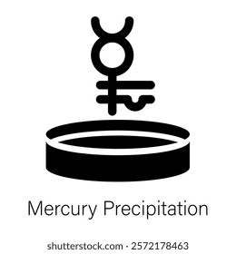 Check filled style icon of mercury precipitation