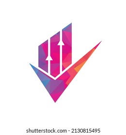 Check finance logo icon vector. Creative Finance Logo and Icon Template. Mark chart and graph logo