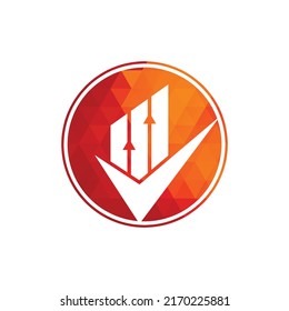 Comprobar el vector de icono del logotipo de finanzas. Logo de Creative Finance y plantilla de iconos. Marcar el logotipo de gráfico y gráfico