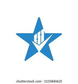 Check finance star shape logo icon vector. Mark chart and graph logo.