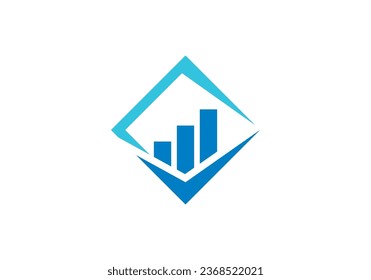 comprobar el logotipo financiero. diseño de icono de contabilidad de diagrama de barras creativas