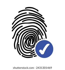 Fingerabdruck-Symbol überprüfen, Vektorgrafik