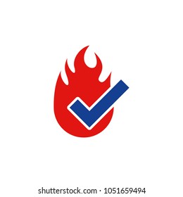 Check Fire Logo Icon Design