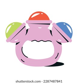 Check flat icon design of baby biter 