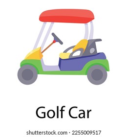Check flat icon design of golf car 