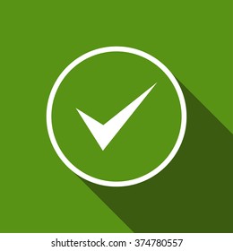 check flat icon with long shadow. vector illustration