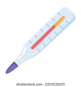 Check flat icon of mercury thermometer 