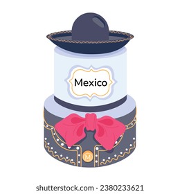 Check flat icon of mexico cake 