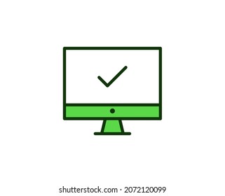 Check flat icon. Thin line signs for design logo, visit card, etc. Single high-quality outline symbol for web design or mobile app. Siign outline pictogram.