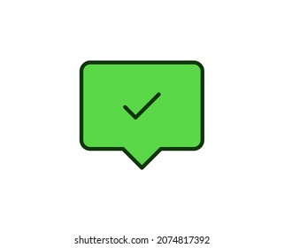 Check flat icon. Thin line signs for design logo, visit card, etc. Single high-quality outline symbol for web design or mobile app. Siign outline pictogram.