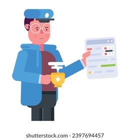 Check flat icon of web engineer 