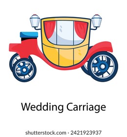 Check flat icon of wedding carriage 