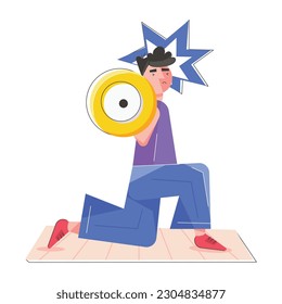 Comprobar la ilustración plana del entrenamiento de resistencia