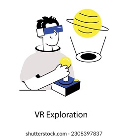 Check flat illustration of vr exploration 