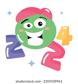 Comprobar la pegatina plana de la emoción linda