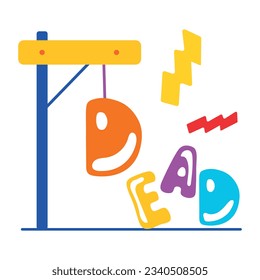 Check flat sticker of dead word 