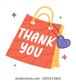 Check flat sticker of gift bag 