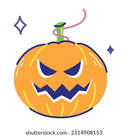 Comprobar la calcomanía plana de la calabaza aterradora 