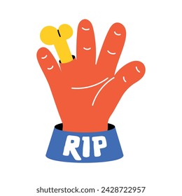 Check flat sticker showing rip hand 