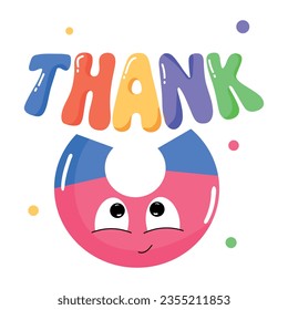 Check flat sticker of thank you