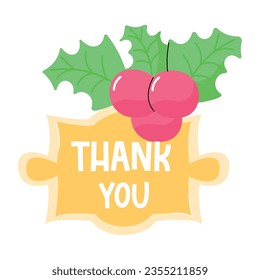 Check flat sticker of thanks typography 