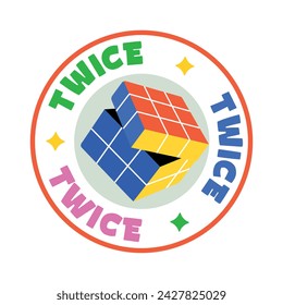 Check flat sticker of twice cube game 