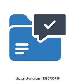 check folder vector glyph color icon 