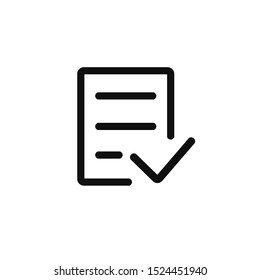 Check form vector icon. Checked symbol. Approve pictogram, flat vector sign isolated on white background. Simple vector illustration for graphic and web design