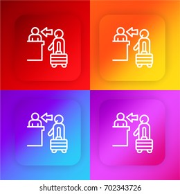 Check in four color gradient app icon set