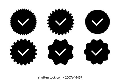 Comprobar el vector de icono plano negro