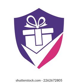 Check Gift Logo Icon Design. Check gift box logo design icon template vector.