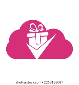 Check Gift Logo Icon Design. Check gift box logo design icon template vector.