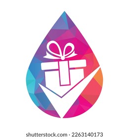 Check Gift Logo Icon Design. Check gift box logo design icon template vector.