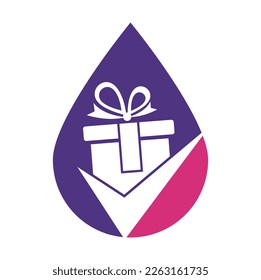 Check Gift Logo Icon Design. Check gift box logo design icon template vector.