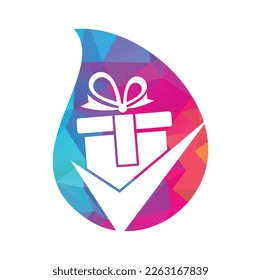 Check Gift Logo Icon Design. Check gift box logo design icon template vector.