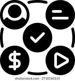 Compruebe el Vector de ilustración de icono de glifo
