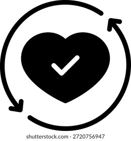 vetor de ilustração de ícone de glifo de verificação
