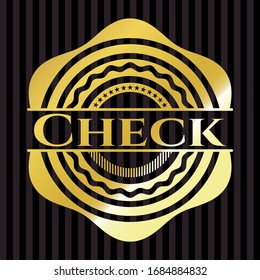 Check golden emblem. Vector Illustration. Detailed.