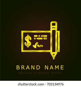 Check golden metallic logo