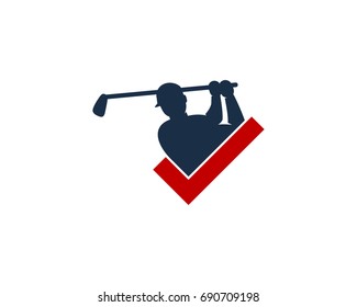 Check Golf Icon Logo Design Element