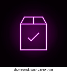 check of goods neon icon. Elements of e-commerce set. Simple icon for websites, web design, mobile app, info graphics