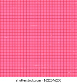 Check grid with scratch grunge texture seamless pattern in feminine ped and romantic pink colors.