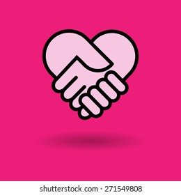 check hand heart icon great for any use. Vector EPS10.