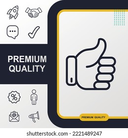Comprobar el elemento gráfico de iconos de la mano. Diseño moderno.